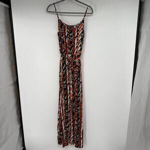 Michael Stars Multicolor Chevron Maxi Dress - Red, Black, White, Orange